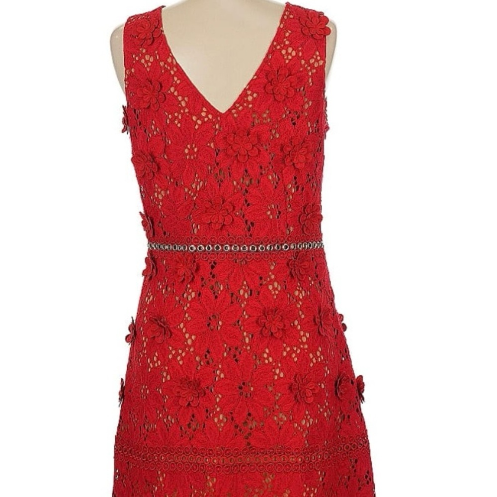 Elegant Red Lace Dress